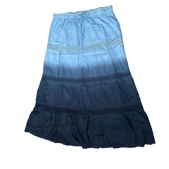 Michael Kors Women's Ombre Tiered Full Maxi Skirt - Blue, Size 10 - Picture 1 of 6